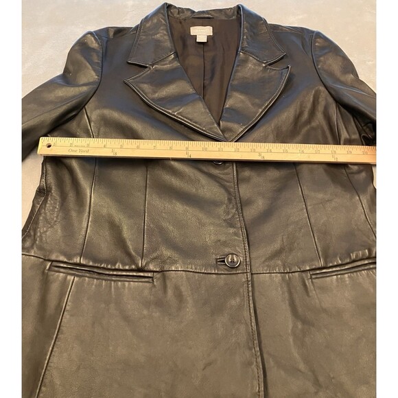 Old Navy Womens Genuine Leather Jacket 2 Button Black Size XXL - Picture 4 of 8